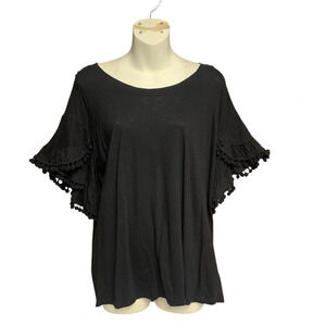 Allison Joy black top size small but would fit up cute tassels on sleeves